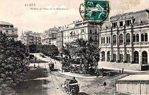 ALGER - THEATRE ET PLACE DE LA REPUBLIQUE - 1911